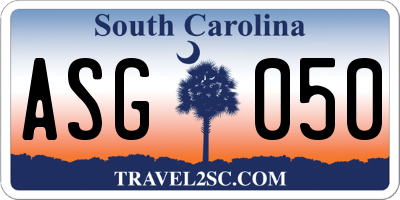 SC license plate ASG050