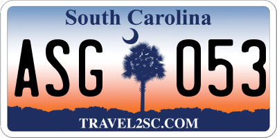 SC license plate ASG053
