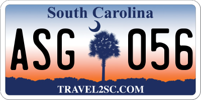 SC license plate ASG056