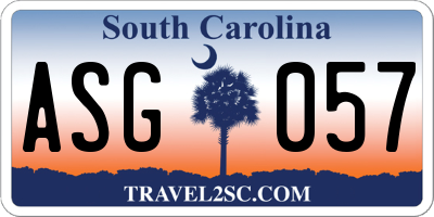 SC license plate ASG057