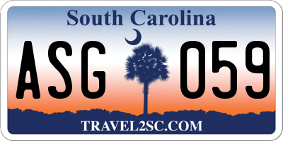 SC license plate ASG059