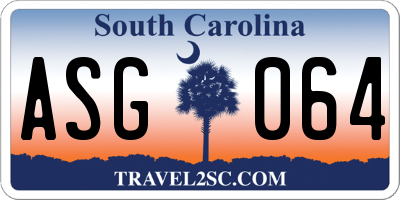 SC license plate ASG064