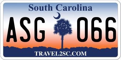 SC license plate ASG066