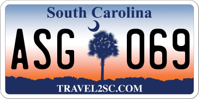 SC license plate ASG069