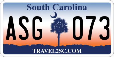 SC license plate ASG073