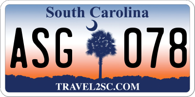 SC license plate ASG078
