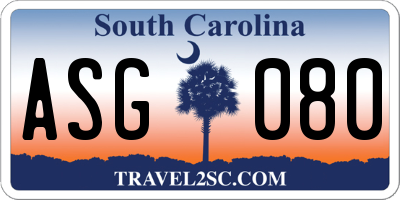 SC license plate ASG080