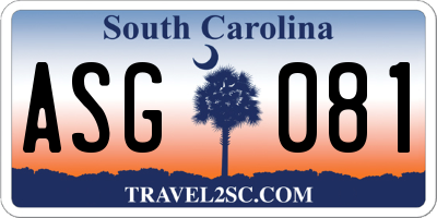 SC license plate ASG081