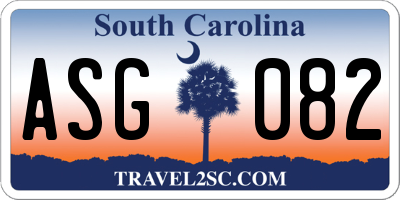 SC license plate ASG082