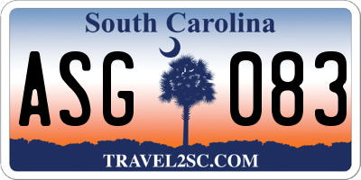 SC license plate ASG083
