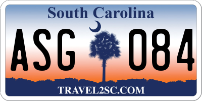 SC license plate ASG084