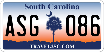 SC license plate ASG086