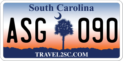SC license plate ASG090