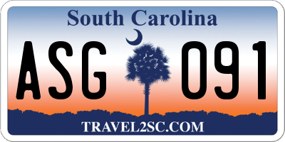 SC license plate ASG091