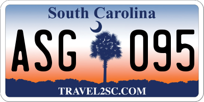 SC license plate ASG095