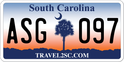 SC license plate ASG097