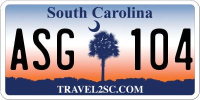 SC license plate ASG104