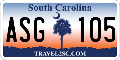 SC license plate ASG105