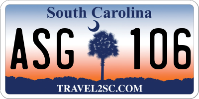 SC license plate ASG106