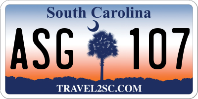 SC license plate ASG107