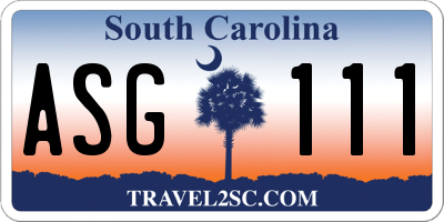 SC license plate ASG111