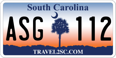 SC license plate ASG112