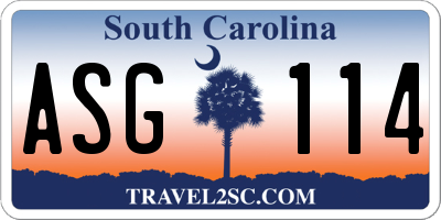 SC license plate ASG114