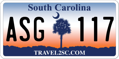 SC license plate ASG117