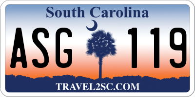 SC license plate ASG119