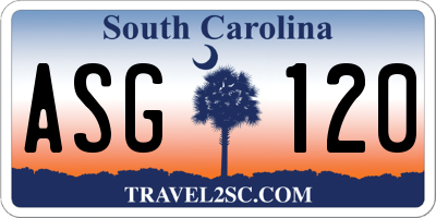 SC license plate ASG120