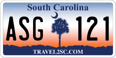 SC license plate ASG121