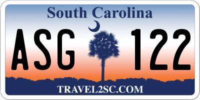 SC license plate ASG122