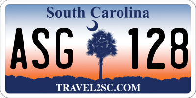 SC license plate ASG128