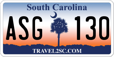 SC license plate ASG130