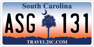 SC license plate ASG131