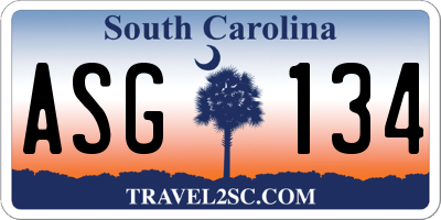 SC license plate ASG134