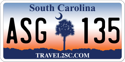 SC license plate ASG135