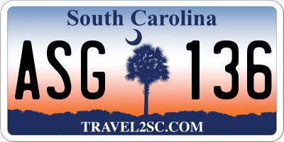 SC license plate ASG136