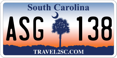 SC license plate ASG138