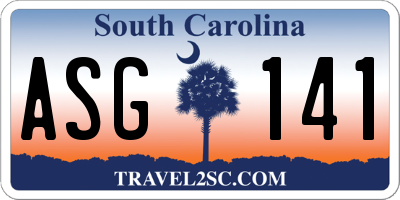 SC license plate ASG141