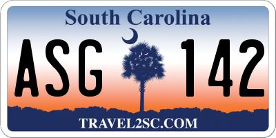 SC license plate ASG142