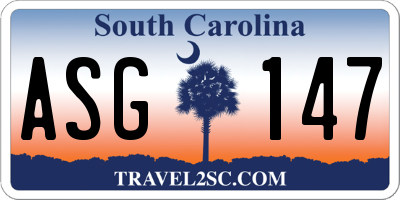 SC license plate ASG147