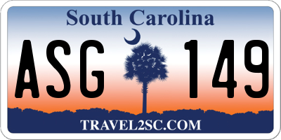 SC license plate ASG149