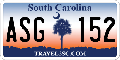 SC license plate ASG152