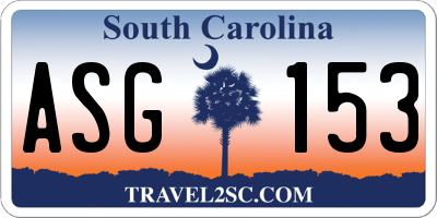 SC license plate ASG153