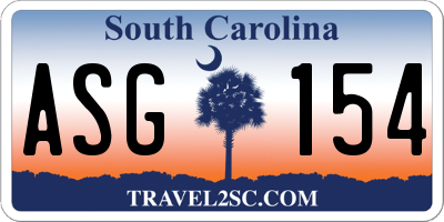SC license plate ASG154