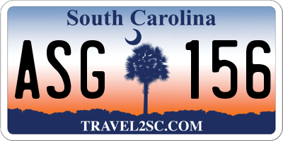 SC license plate ASG156