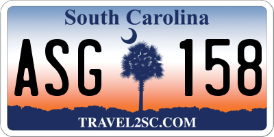 SC license plate ASG158