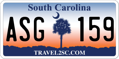 SC license plate ASG159