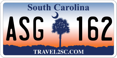 SC license plate ASG162